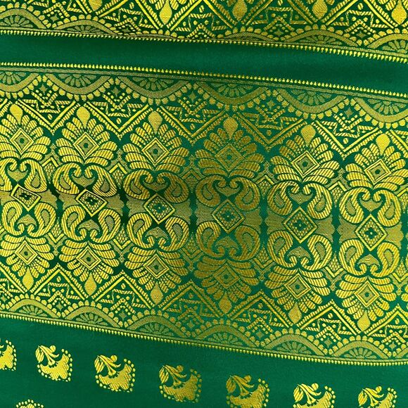 Large Square Pillows, Green Gold, Floor Pouf, 20" x 20" inch - Picture 2 of 7